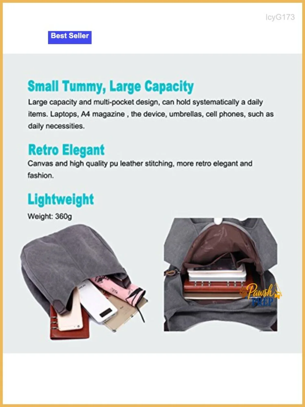 Canvas Multi-Pocket Hobo Shoulder Tote Bag Women Travel Work